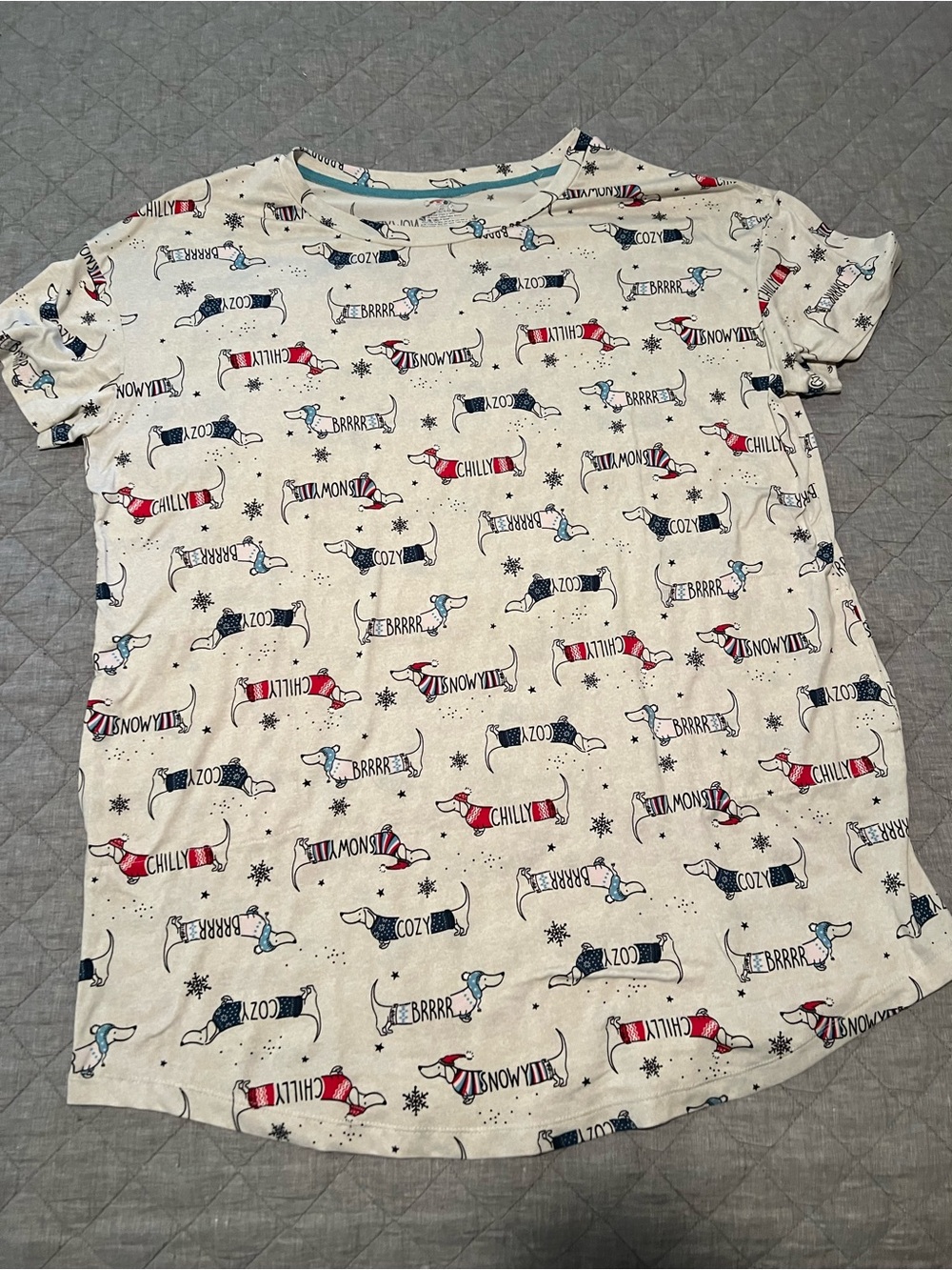 Secret Treasures pajama gown tshirt PJ dachshund doxie dog print size L/XL